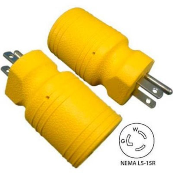 Conntek Conntek 30111-YW, 15 to 15-Amp Locking Adapter with NEMA 5-15P/R, Yellow 30111-YW